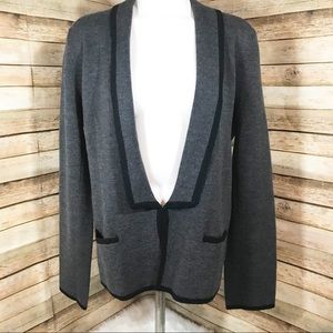 Ann Taylor LOFT wool blend gray and black blazer